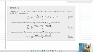 Partial Derivatives for Functions of More than 2 variables