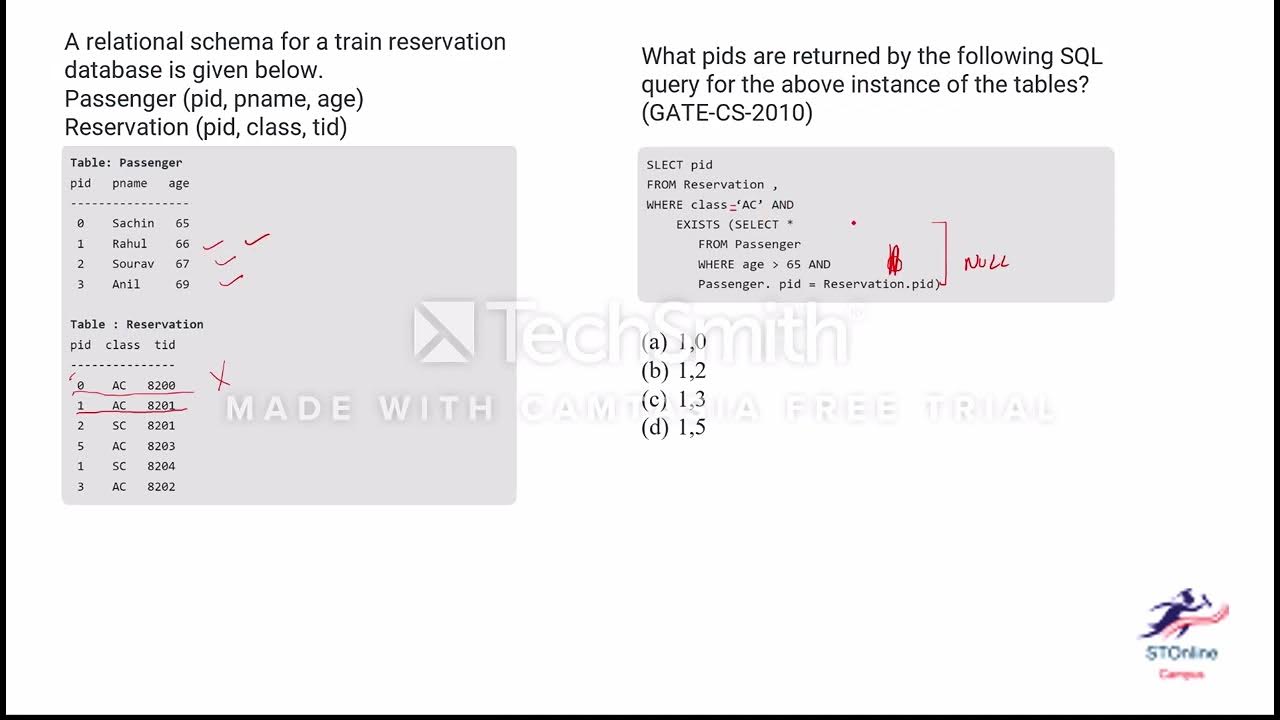 GATE-CS-2010|DBMS|SQL|Nested Query|EXIST CLAUSE - YouTube