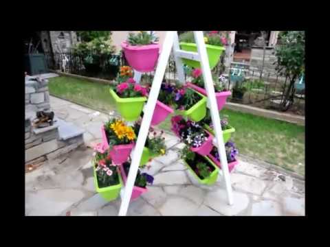 Diy Σκάλα ανθόκηπος (Old wooden garden ladder )