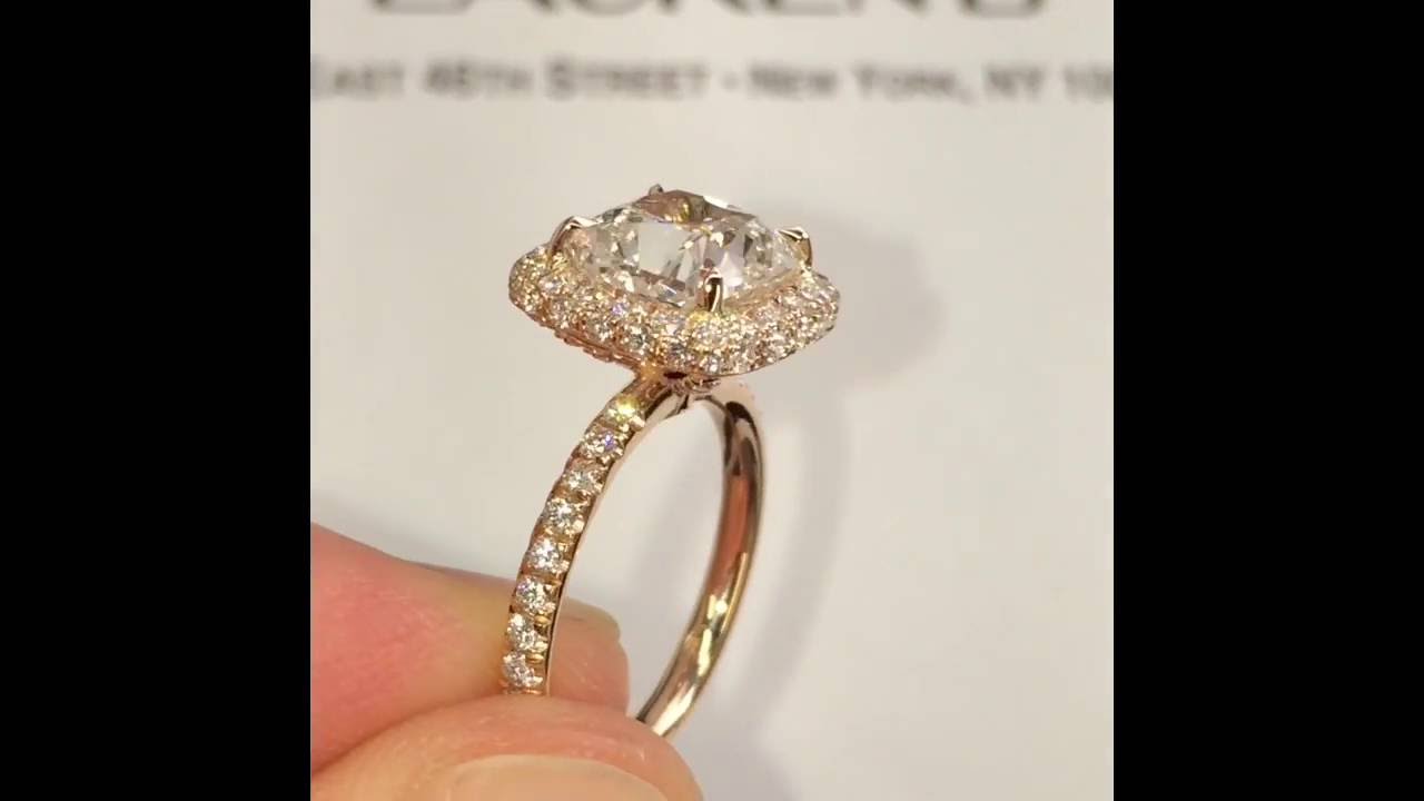 cushion cut diamond engagement rings 2 50 ct cushion cut diamond engagement ring in rose gold youtube cushion cut diamond engagement rings 2 50 ct cushion cut diamond engagement ring in rose gold youtube