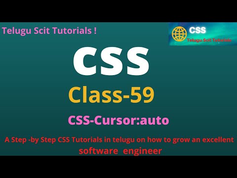 CSS Class 59 Cursor Auto CSS Tutorial For Beginners In Telugu And English