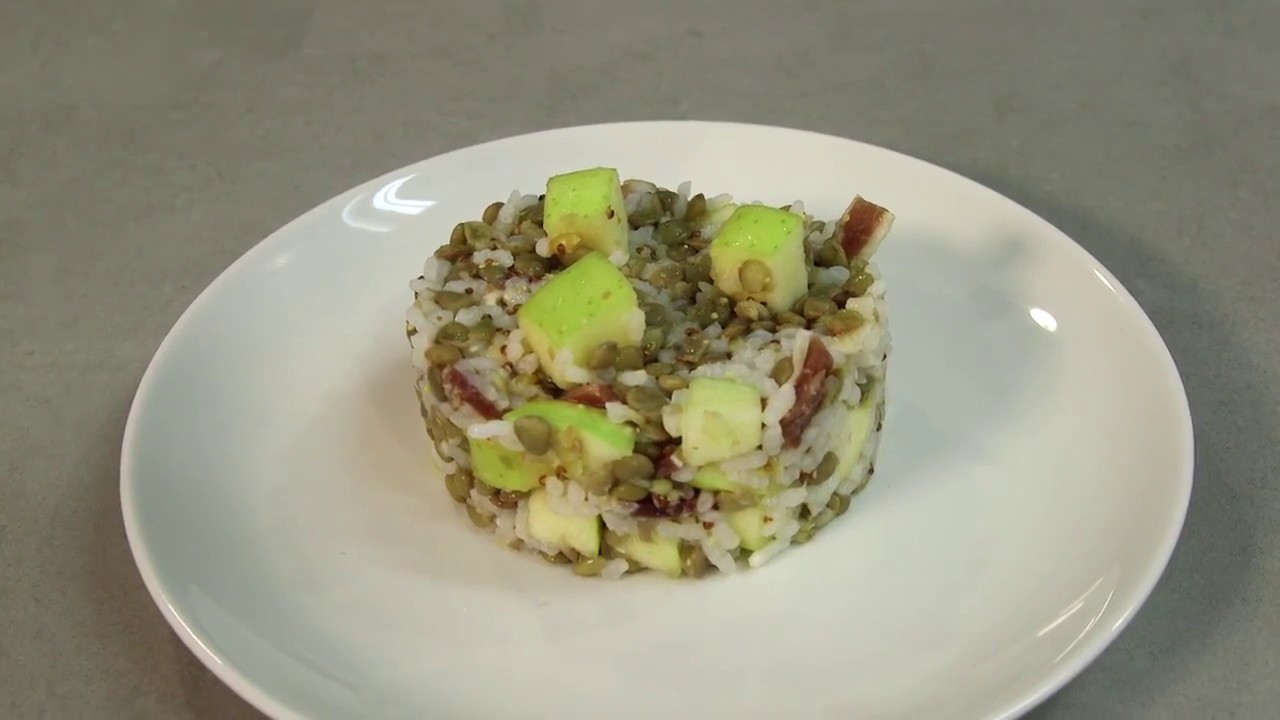 Amanida de llenties amb arròs