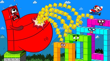 Ultimate Clash: Mario Escape vs Numberblocks PREGNANT Maze mix level up | Game Animation