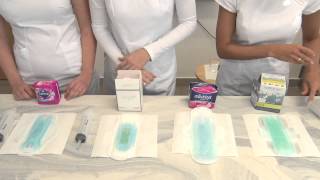 Sanitary Pads Liquid Absorption Comparison Test