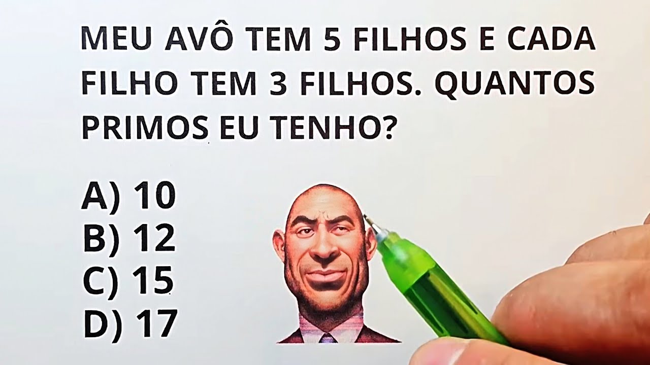 VOCÊ CONSEGUE ACERTAR ESSA QUESTÃO DE RACIOCÍNIO LÓGICO ❓