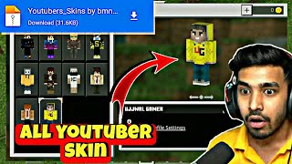 @TechnoGamerzOfficial skins for minecraft pe | All youtuber skin in minecraft
