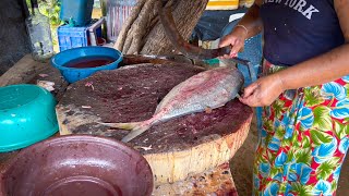 Asian Women Fish Cutting Skills Trevally Fish Parava Amazing Skills Asian Sea Life