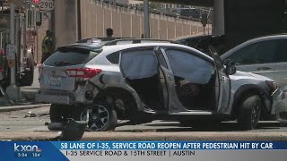 Two people in critical condition after pedestrian crash on I-35 service road