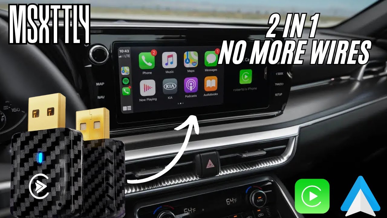 Adattatore Android Auto Wireless 2025: Compatibile Con YouTube, Plug & Play, Stabile E Veloce Per Auto Cablate