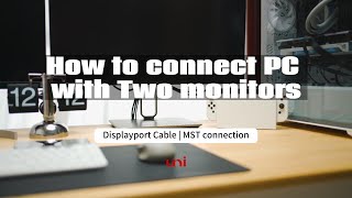 How to connect PC with Two monitors in a sup-neat way |DisplayPort Cable - Daisy-Chain Method"