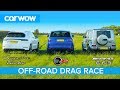 Mercedes-AMG G63 v Porsche Cayenne Turbo v Range Rover SVR: OFF-ROAD DRAG RACE & ON TRACK RACE