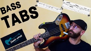The Beatles -Help BASS COVER + PLAY ALONG TAB + SCORE chords