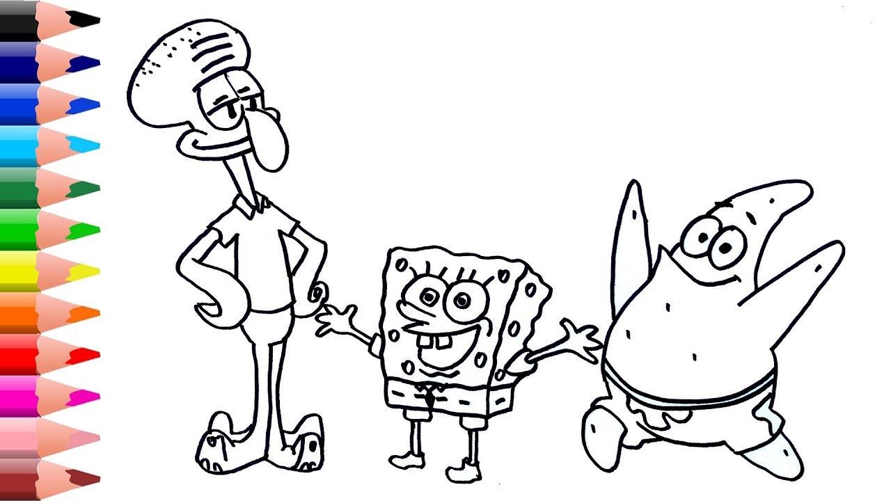 Squidward Tentacles SpongeBob And Patrick Star Coloring Page Squidward Tentacles SpongeBob And Patrick Star Coloring Page