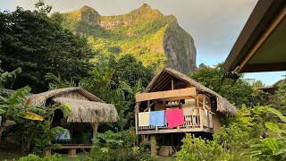 Bora Bora,Vaitape Sunrise And Sunset Drone Footage