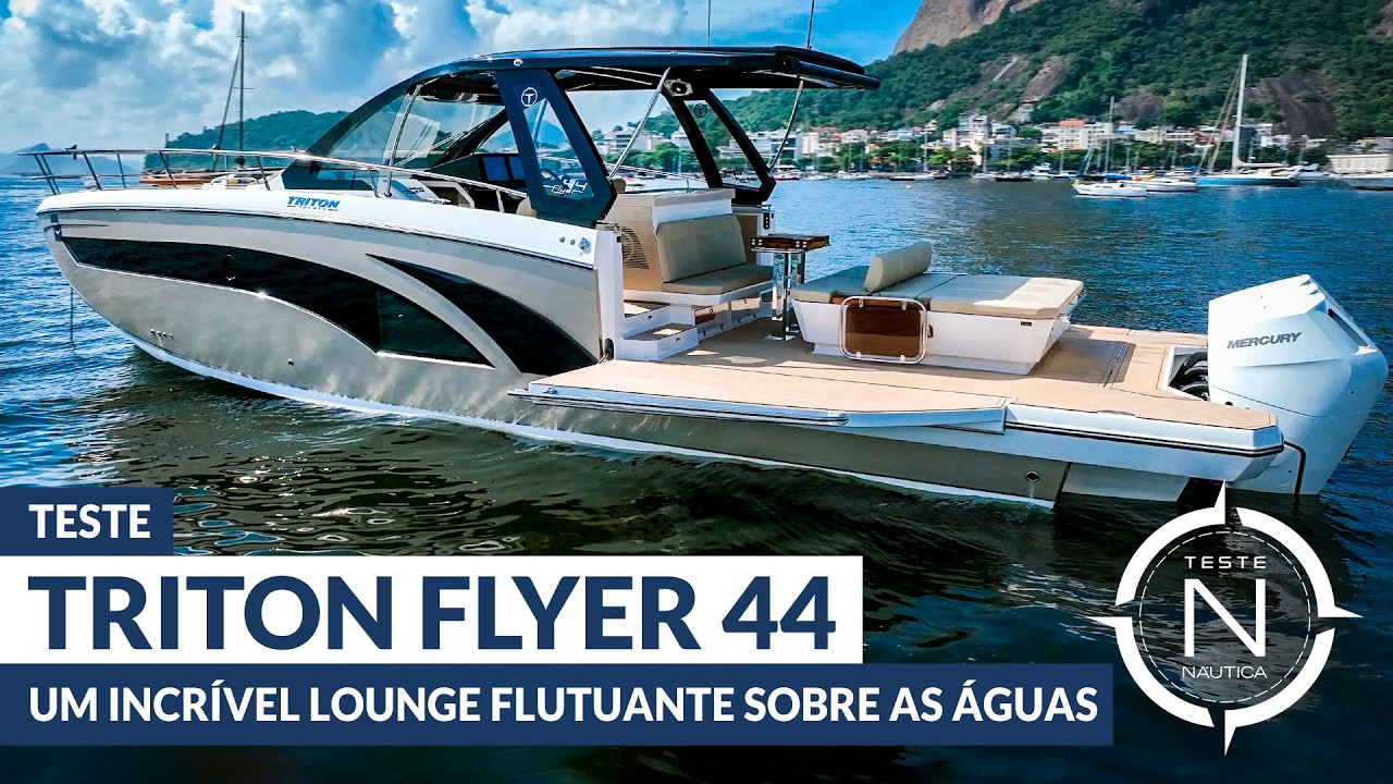 Teste Triton 44 Flyer: três motores, 1200 hp e a sensação de "voar" nas águas! | NÁUTICA