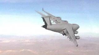 C-17 inflight maneuvers over Mojave Desert