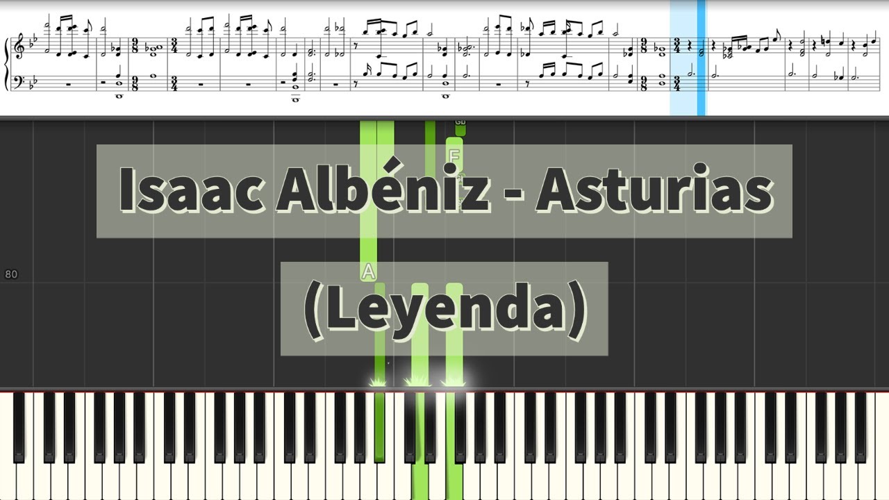 Isaac Albéniz - Asturias (Leyenda) || Synthesia Tutorial + Piano Sheet & Midi