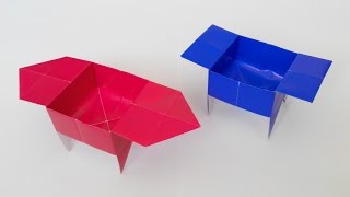 Коробочка на ножках оригами, Origami box on legs