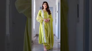 Plain Dress With Lace Design