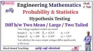 Hypothesis Testing | Difference Two Mean | Two Tailed | Large Sample | Probability Statistics | Ex 1