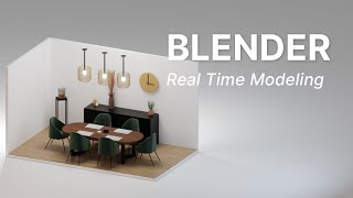 Beginner Friendly Real-time modeling Blender 3D tutorial: Modern Dining Room Profile
