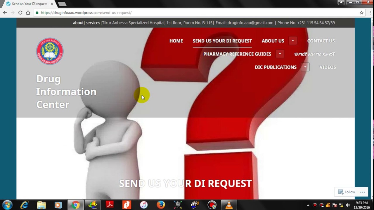 How to SEND Your Drug related Question To Drug Information Center
