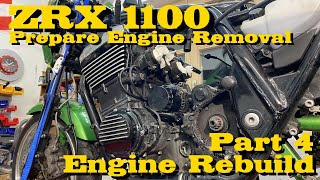 Kawasaki ZRX 1100 Preparing Engine Removal | Motor Ausbau [Engine Rebuild Part 4]