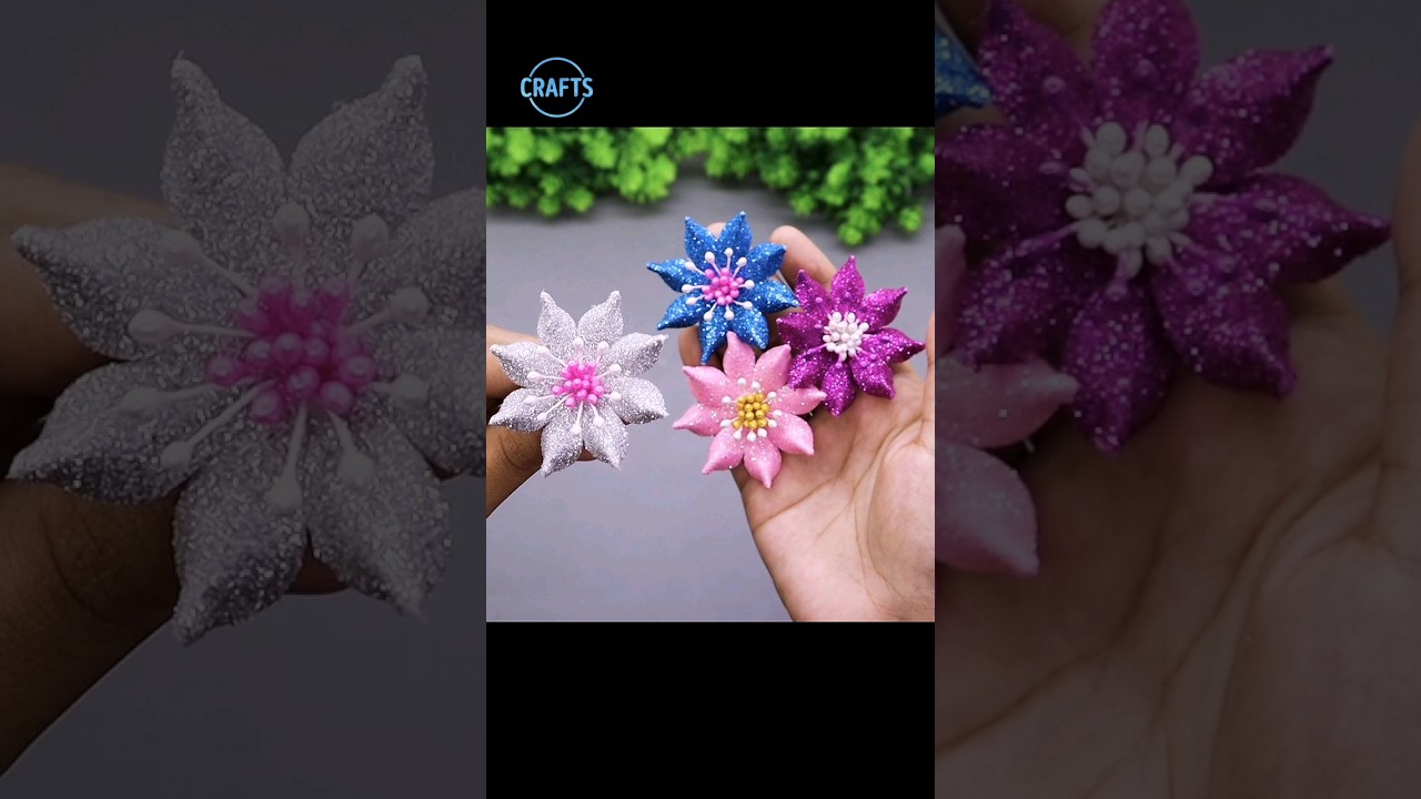 How to Make Flowers from Foam Sheet 🌸 Amazing Flower Craft Ideas Tutorial #diy #foamflowers #craft