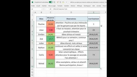 ⚠ Comment afficher une alerte pour toutes les cellules qui contiennent un mot | Astuce Excel