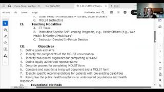 MOLST Training Subgroup, January 29, 2025
