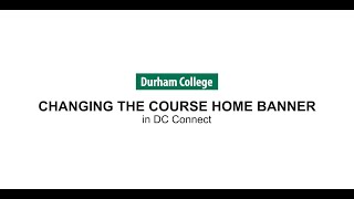 Changing the Course Home Banner in DC Connect