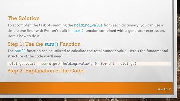How to Calculate the holding_value Totals from a List of Dictionaries in Python