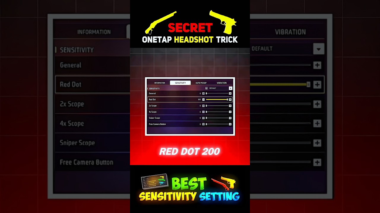 Secret Onetap Headshot Trick 😲 | Free Fire Secret Sensitivity Setting 📱 | 