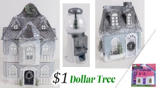 Christmas Village House DIY / Dollar Tree  Doll House DIY / Mini Snow Globe DIY