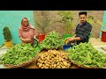 Aloo Palak Ki Sabji Recipe By Granny | Potato Spinach Recipe | Veg Recipes | Village Food