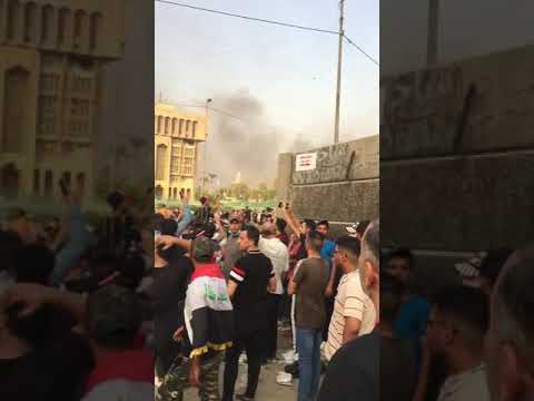 شاهد كيف يتم اطلاق النار على المتظاهرين بشكل مباشر من قبل القوات الامنية متظاهرات العراق