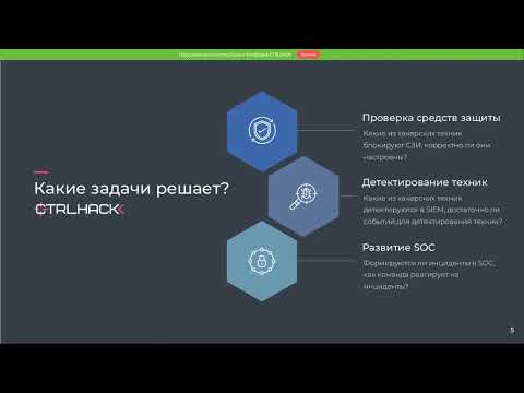 ВЕБИНАР: ПРИМЕНЕНИЕ ПЛАТФОРМЫ CTRLHACK ДЛЯ АНАЛИЗА УРОВНЯ ЗАЩИЩЕННОСТИ ОРГАНИЗАЦИИ.