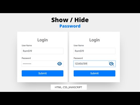 How to Create Show / Hide Password in Login form using HTML, CSS and JavaScript | Wpshopmart