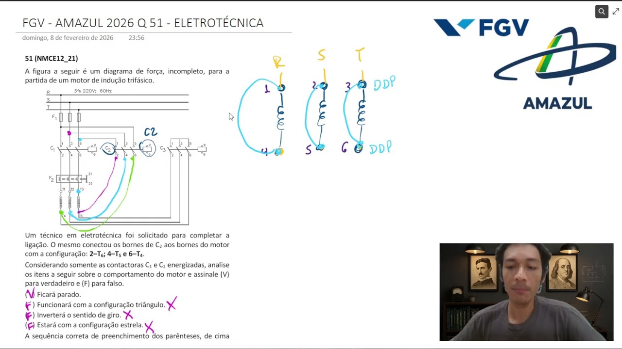 FGV - AMAZUL 2026 - Q51 - ELETROTÉCNICA - Comandos Elétricos Industriais