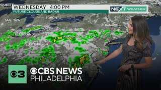 Sunny first half of the day in Philadelphia Wednesday, passing storms possible this afternoon