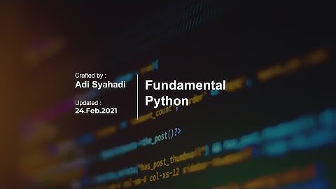Belajar dasar-dasar Python menggunakan Jupyter Notebook