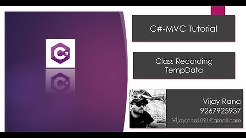 Vijay Rana || MVC Class Recording | Temp Data | 13-10 | MVC By VIjay Rana | MVC Tutorial in Hindi