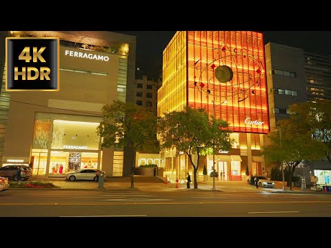 Seoul - Gangnam Apgujeong-dong and Cheongdam-dong tour with many luxury brand stores | 4K HDR