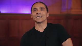 Zahn McClarnon stands with American Indian College Fund