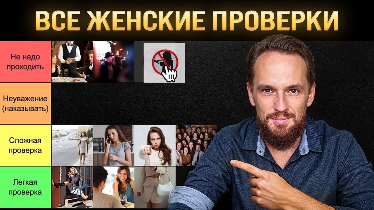 Все женские проверки мужчин (Тир лист), после которых женщина влюбляется и начинает уважать