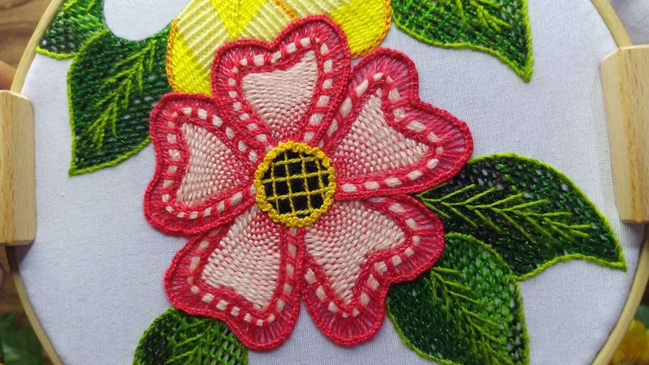 HERMOSO BORDADO FANTASIA PARA FLORES!!! Paso a paso !! Te sorprenderá lo facil que es !