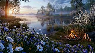 😴 This Peaceful Morning Campfire Ambience Instantly Calms the Mind and Body 🌅