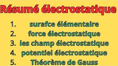 Résumé : Électrostatique et magnétostatique