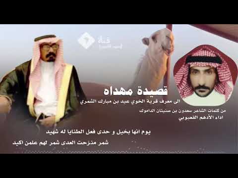 قصيدة مهداه الى عيد بن مبارك الشمري من كلمات الشاعر سعدون بن صنيتان الداموك أداء الادهم القعبوبي
