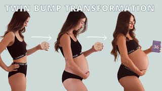 Twin Pregnancy Bump Transformation 5 Weeks To Postpartum Week By Week Belly Growth